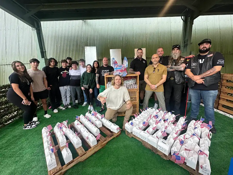 Students and veterans gathered for a Valor and Unity Crew community event